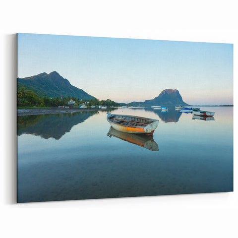 Caribbean Island Decor - Tranquil Boat Scene from Martinique Wall Art