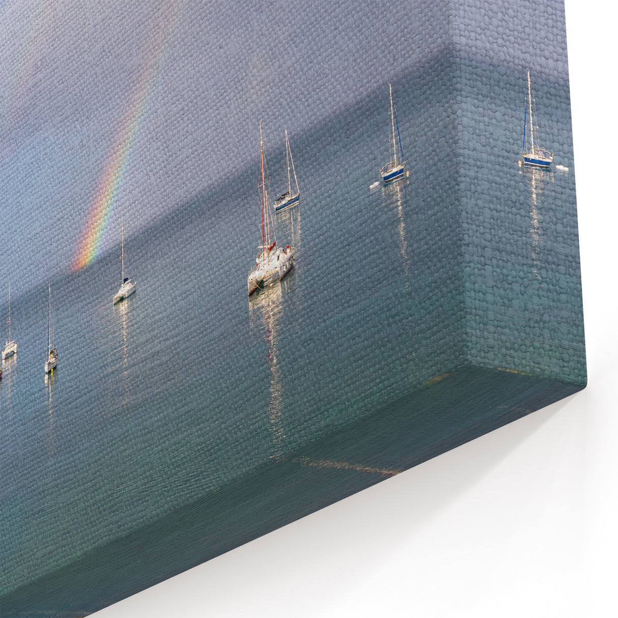 Martinique Canvas Prints - Caribbean Sailboats and Rainbow Art