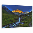 Himalayan Scenery Art - Sunrise Over Snow Capped Mountains and Stream