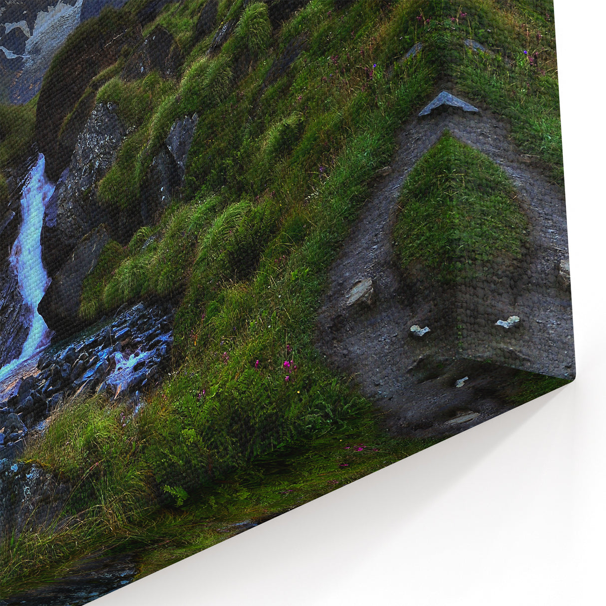 Himalayan Scenery Art - Sunrise Over Snow Capped Mountains and Stream