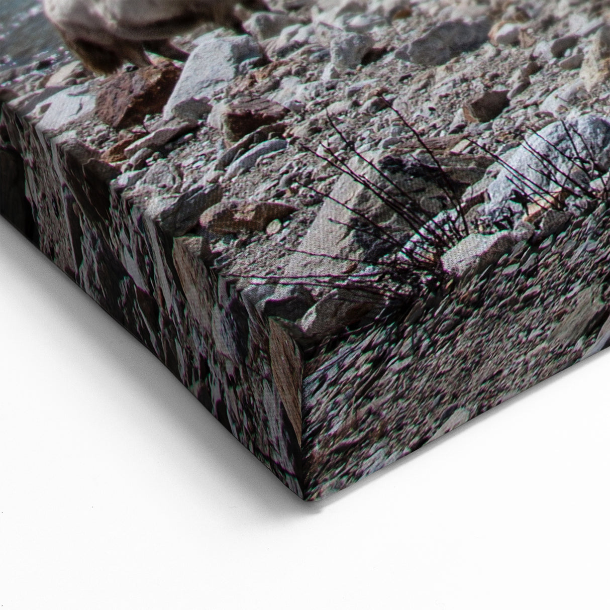 Traditional Nepali Artwork - Yaks by Alpine Lake and Majestic Peaks