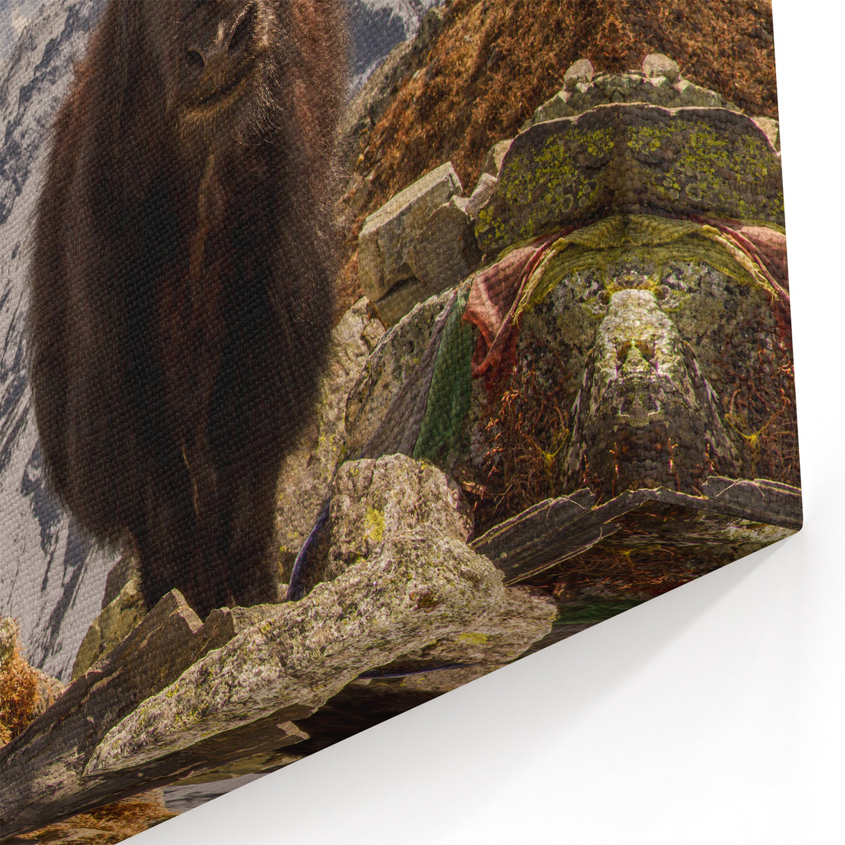 Traditional Nepali Artwork - Majestic Yak in Snow-Capped Himalayas
