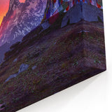 Himalayan Scenery Art - Majestic Sunset Over Prayer Flags and Peaks