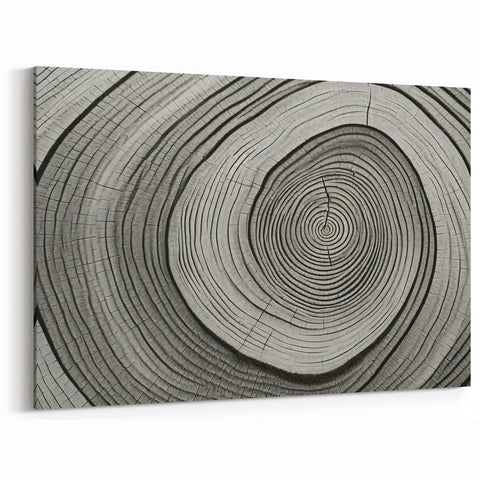 Monochrome Tree Rings: Elegant Tree Wall Art for Modern Homes