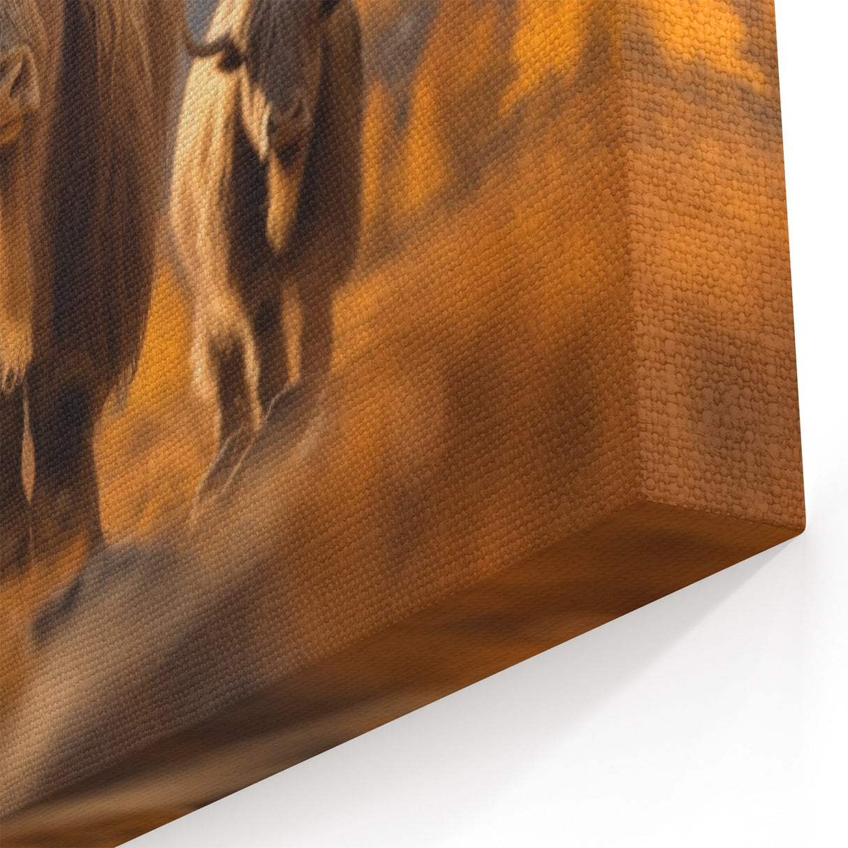 Traditional Nepali Artwork - Majestic Yaks in Golden Autumn Landscape