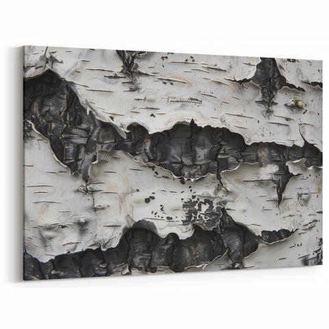 Birch Tree Bark: Modern Monochrome Tree Wall Art for Home Decor