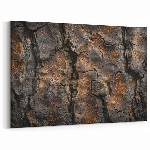 Burnt Tree Bark: Rustic Tree Wall Art for Nature-Inspired Interiors