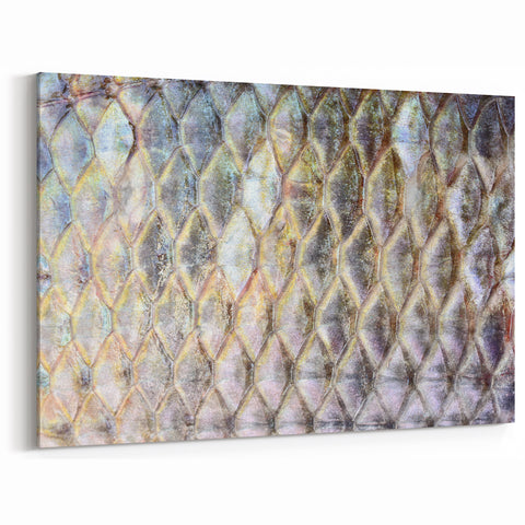 Nature Wall Art - Close-Up Fish Scale Texture Photography Canvas Print