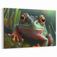 Animal Wall Art - Frog Close-Up Nature Photography Canvas Print
