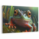 Animal Wall Art - Frog Close-Up Nature Photography Canvas Print