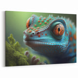 Animal Wall Art - Lizard Close-Up Vibrant Wildlife Photography Canvas Print