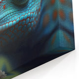 Animal Wall Art - Lizard Close-Up Vibrant Wildlife Photography Canvas Print