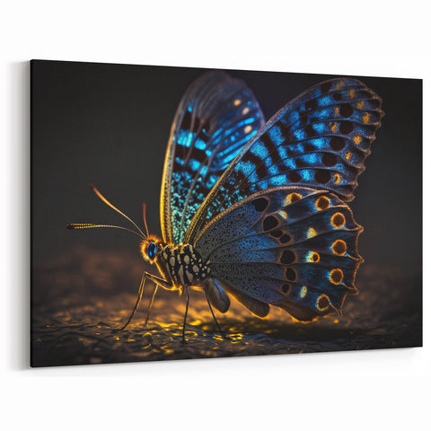 Animal Wall Art - Butterfly Close-Up Vibrant Nature Photography Canvas Print
