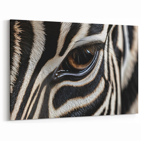 Zebra Eye Close-Up Animal Wall Art - Nature Wildlife Photography Print
