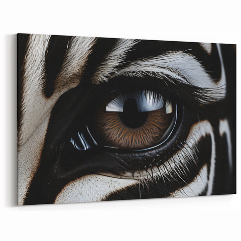 Stunning Zebra Eye Close-Up Wall Art - Wildlife Nature Photography Print