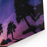 Puerto Rican Scenery - Tropical Beach Art of Palm Trees at Dusk