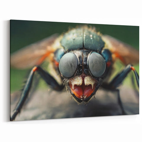 Insect Wall Art – Fly Close-Up Photography | Nature Wildlife Canvas Prints