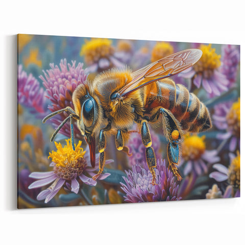 Honeybee Wall Art – Nature Close-Up on Flowers | Wildlife Canvas Prints