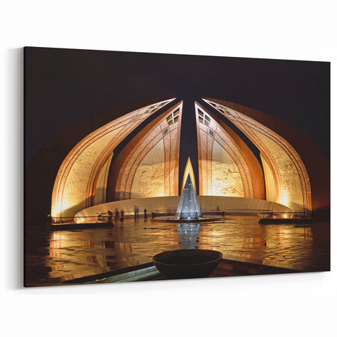 Night View of Pakistan Monument Wall Art – Iconic Islamabad Canvas Print