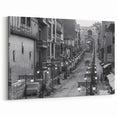 Lahore Old City Street Wall Art – Black and White Pakistani Cityscape Print
