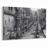 Lahore Old City Street Wall Art – Black and White Pakistani Cityscape Print