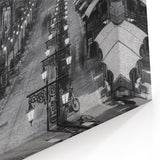 Lahore Old City Street Wall Art – Black and White Pakistani Cityscape Print