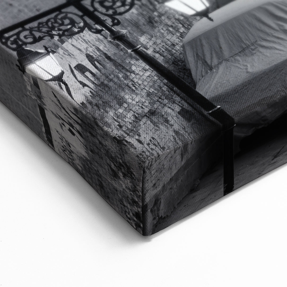 Lahore Old City Street Wall Art – Black and White Pakistani Cityscape Print