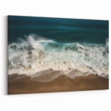 Caribbean Canvas Prints - Puerto Rico Ocean Waves Crashing on Beach