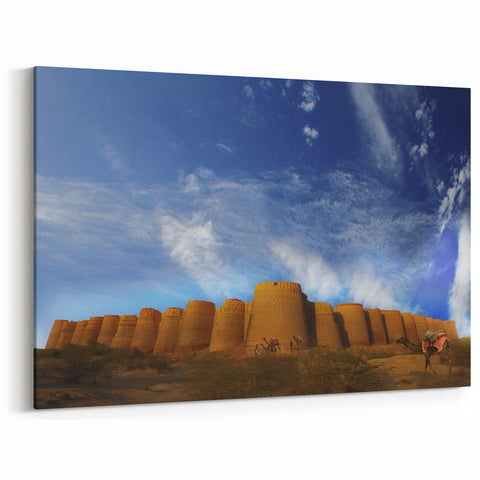 Derawar Fort Desert Wall Art – Iconic Pakistani Landmark and Camel Print