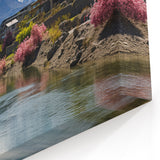 Spring Blossom by Mountain River Wall Art – Vibrant Northern Pakistan Print