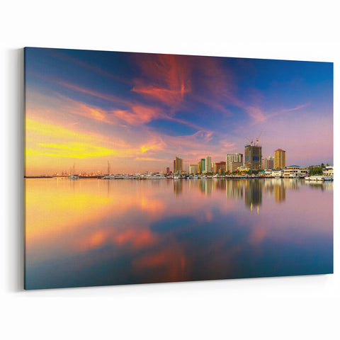 Filipino Island Art - Aerial View of Traditional Boats on Turquoise Waters