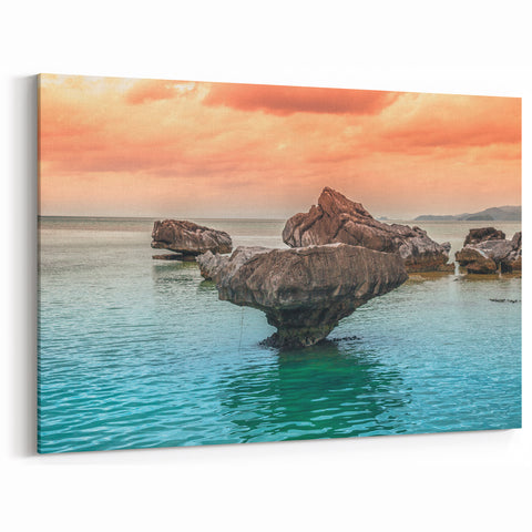Tropical Scenery Art - Coastal Rock Formations in Filipino Island Wall Art