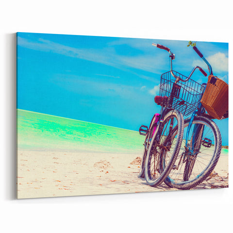 Tropical Yucatan Bicycle Beach Scene - Mexico Yucatan Wall Art Print