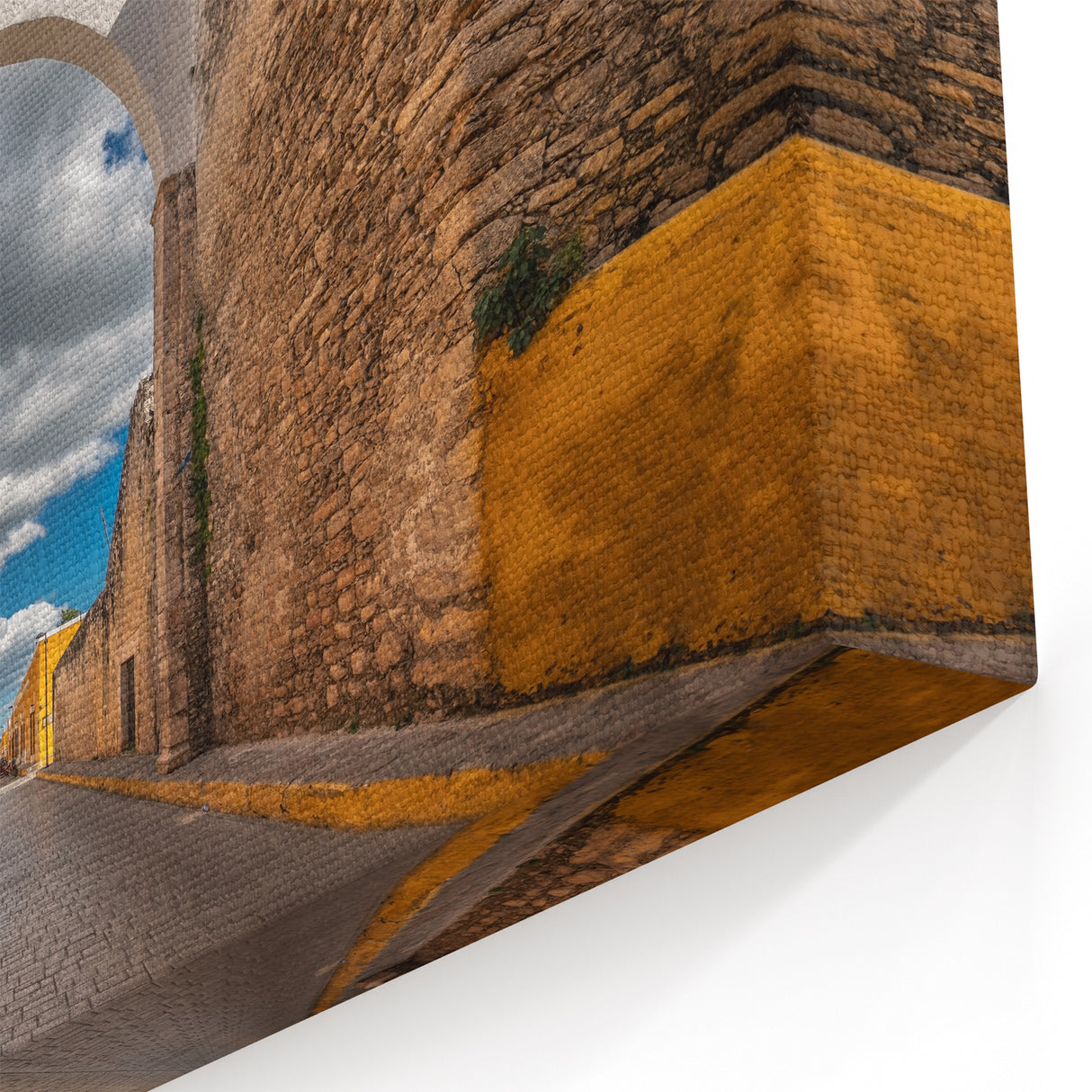 Historic Yucatan Archway and Street Scene - Mexico Yucatan Wall Art Print