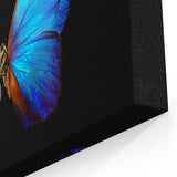 Blue Butterfly and White Flower - Stunning Nature-Inspired Animal Wall Art