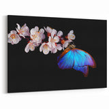 Blue Butterfly with Blossoms - Nature-Inspired Animal Wall Art Collection