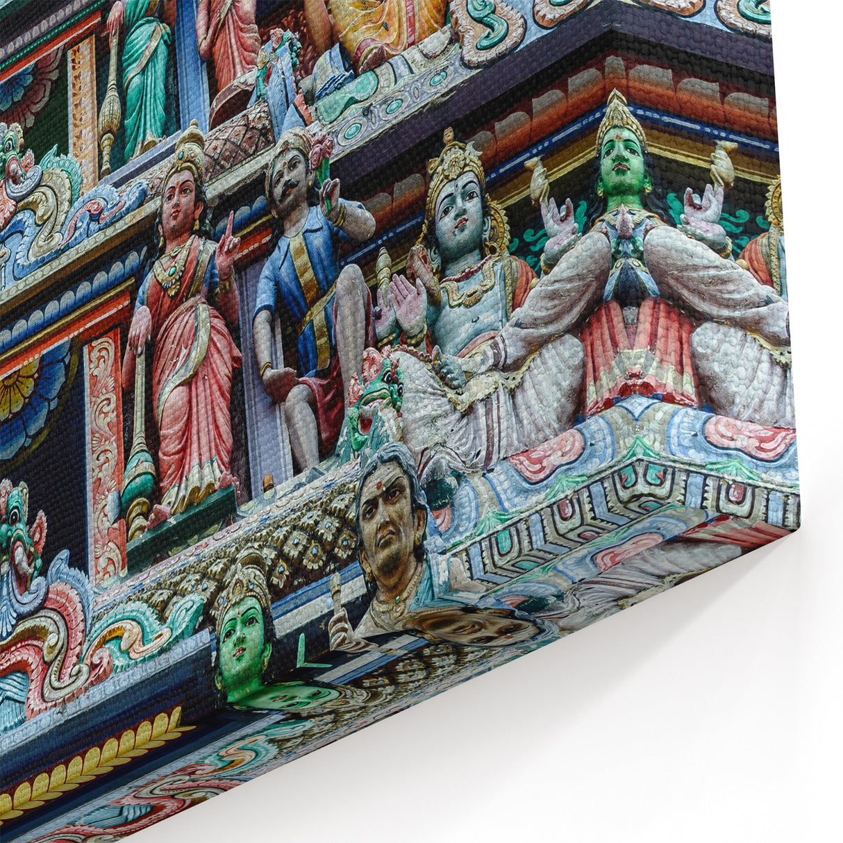 Merlion Wall Art – Colorful Temple Facade Singapore Cityscape Print