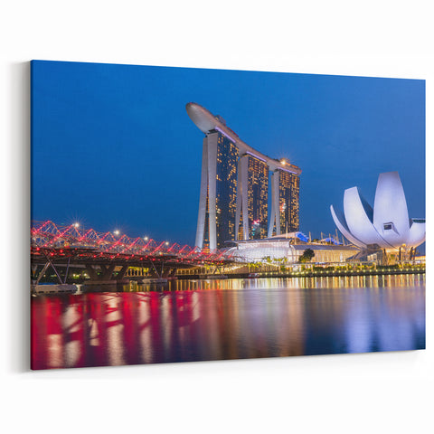 Marina Bay Sands Prints – Singapore Skyline with Helix Bridge Wall Art