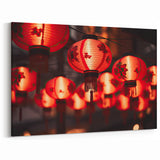Merlion Wall Art – Red Lantern Festival Scene in Singapore Photography