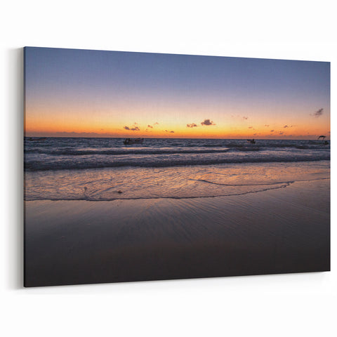 Yucatan Sunset Beach Scene - Mexico Yucatan Wall Art Print