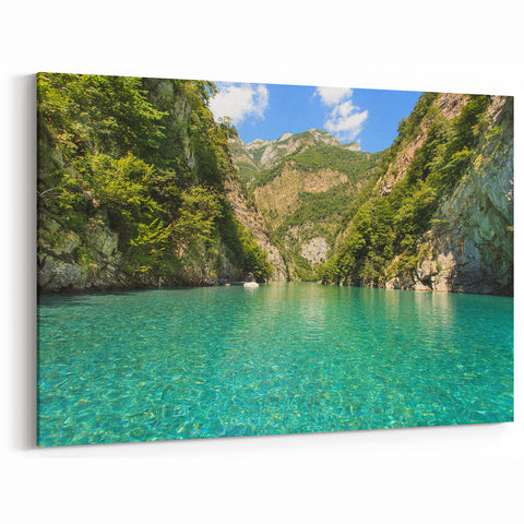 Albanian Landscape Print - Scenic Mountain Water View