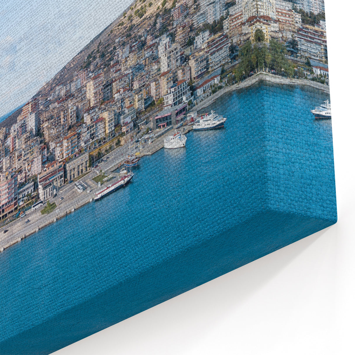 Albania Canvas Art - Coastal City View of Saranda