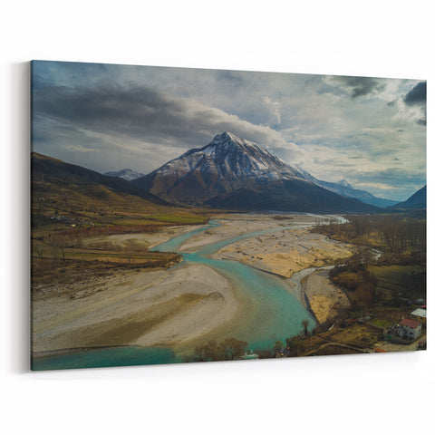 Albanian Landscape Print - Mountain River Serenity
