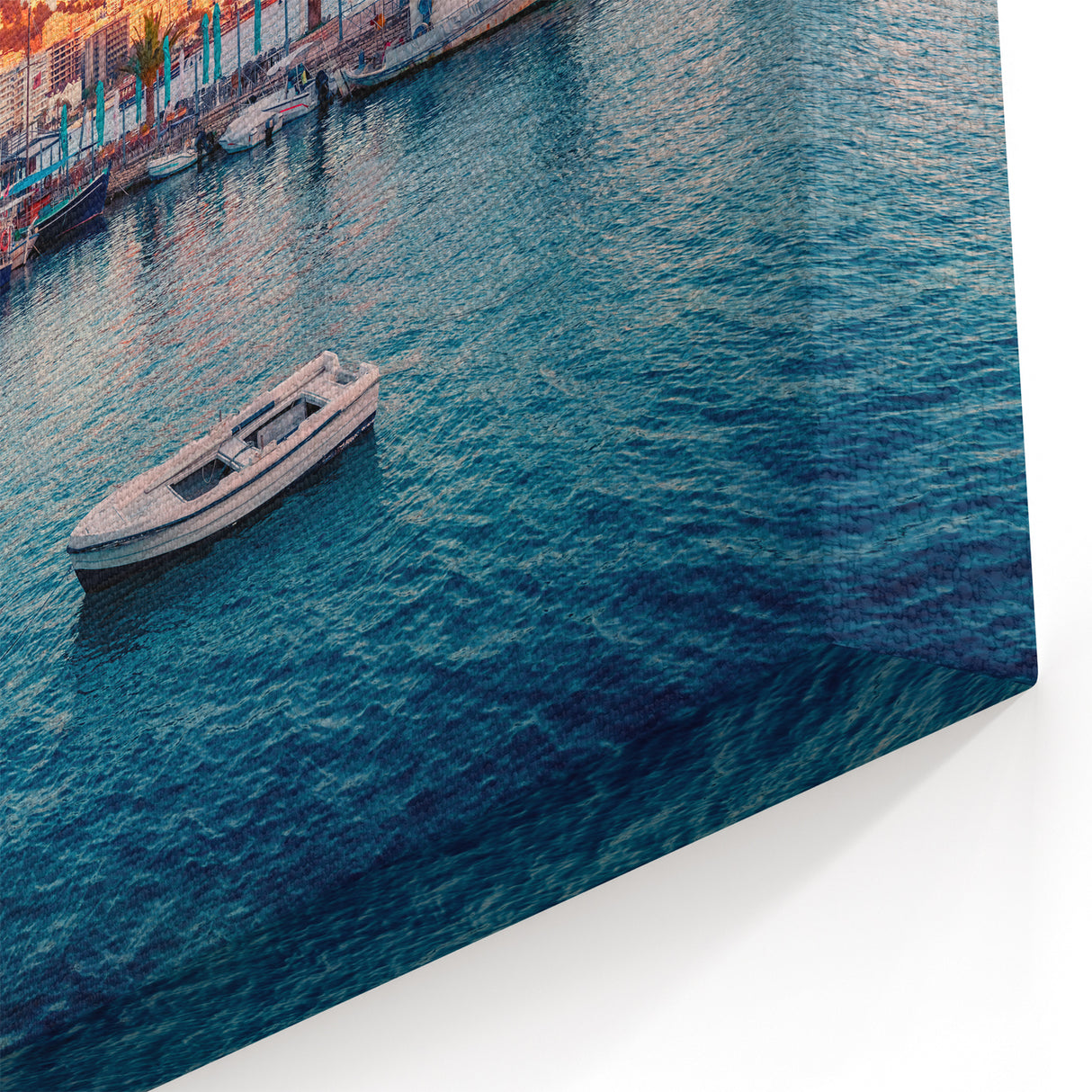 Albania Canvas Art - Sunset Harbor View in Saranda