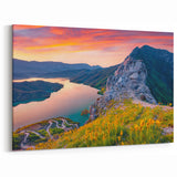 Albania Photography Art - Sunset Over Mountain River