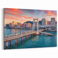 Albania Wall Art - Sunset Cityscape Albania Photography Canvas