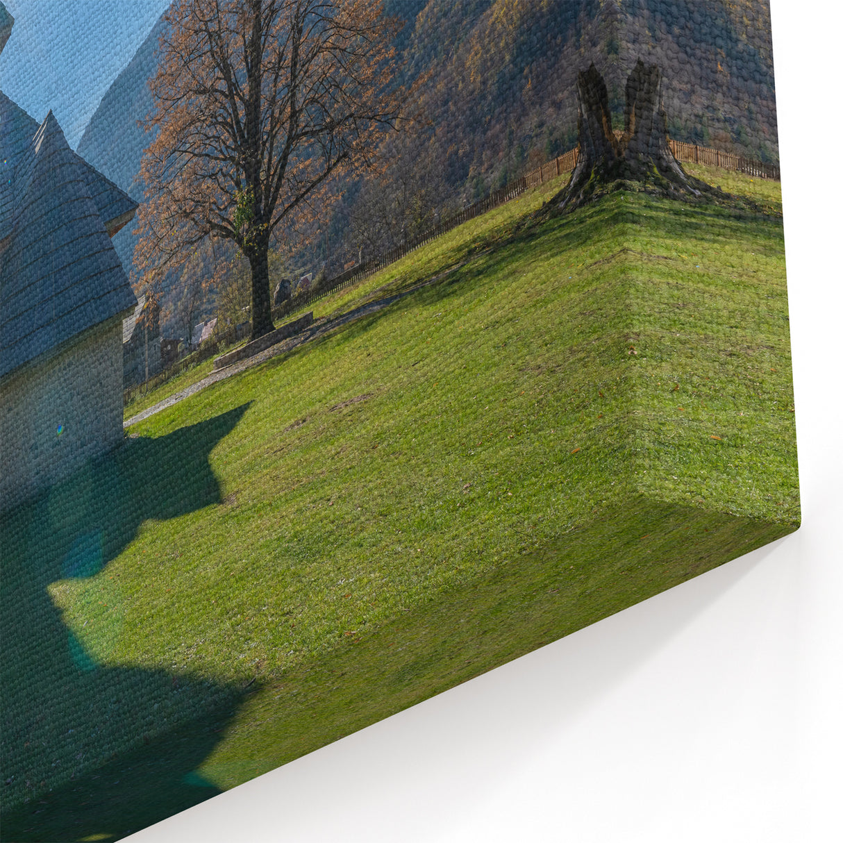 Albania Photography Art - Mountain Church Sunlight Scenic Decor