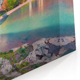 Albania Canvas Art - Scenic River and Historic Stone Bridge Decor