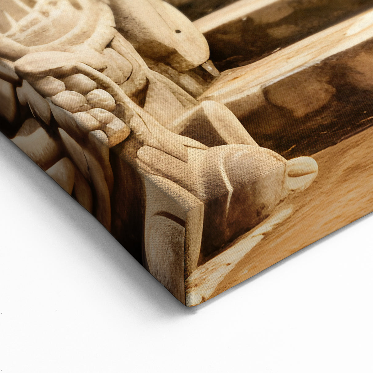 Mayan Ruins Art - Iconic Yucatan Pyramid with Stone Serpents Decor