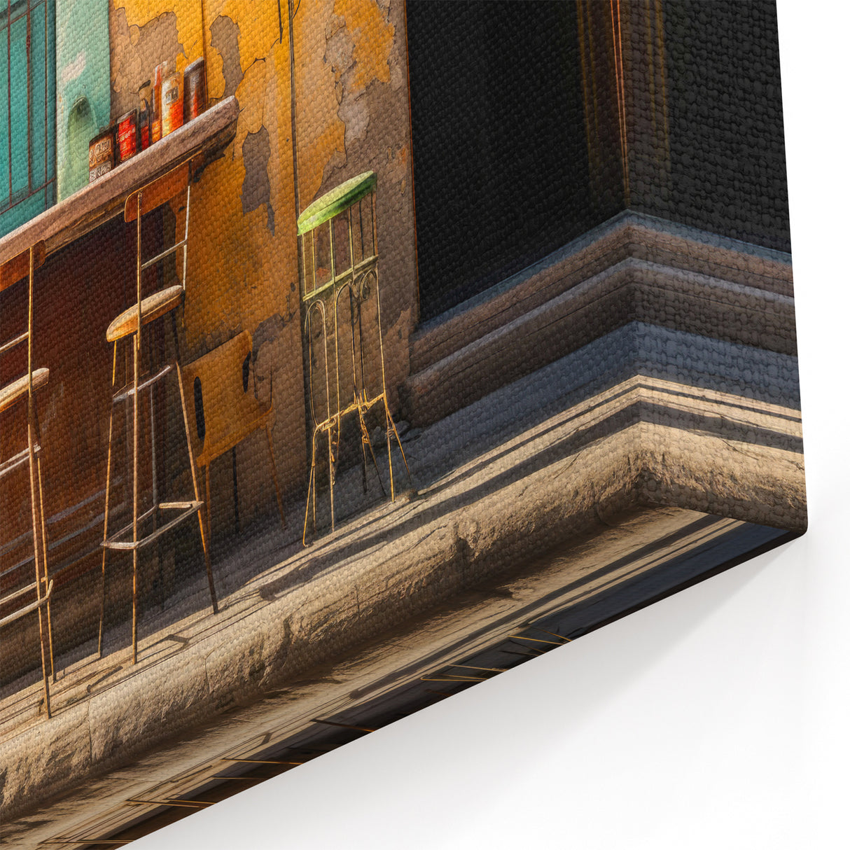 Yucatan Canvas Art - Rustic Mexican Storefront in Vibrant Street Scene